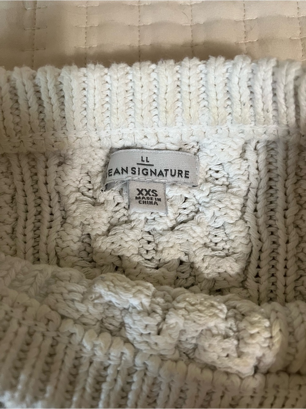 Llbean signature fisherman sweater XXS women’s tri color - Picture 3 of 4